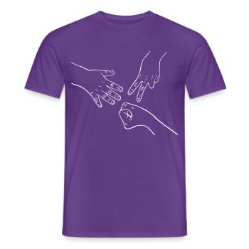 Schnick Schnack Schnuck, Schere Papier Spiel - Männer T-Shirt - Lila - Vorne - AI Model Male 178 light (178cm)