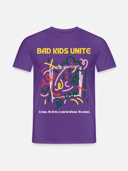 Bad Kids Unite T-Shirt – Rebellisches Statement Sh - Männer T-Shirt - Lila