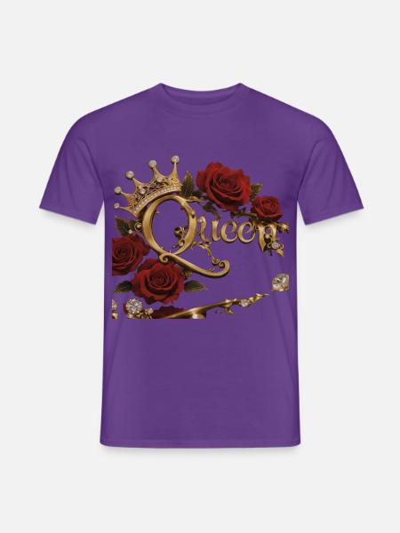 Queen Crown Roses Gold - Männer T-Shirt - Lila