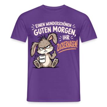 Morgenmuffel Hase - Männer T-Shirt - Lila - Vorne - AI Model Male 178 light (178cm)