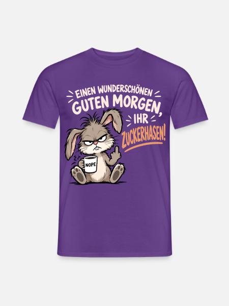Morgenmuffel Hase - Männer T-Shirt - Lila
