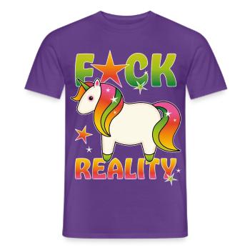 Regenbogen Einhorn - Männer T-Shirt - Lila - Vorne - AI Model Male 178 light (178cm)