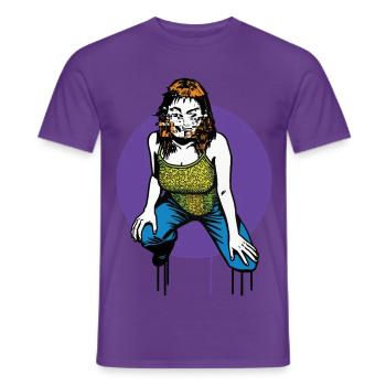 HACKER GIRL - geek & scifi - Men's T-Shirt - purple - Front - AI Model Male 178 light (178cm)