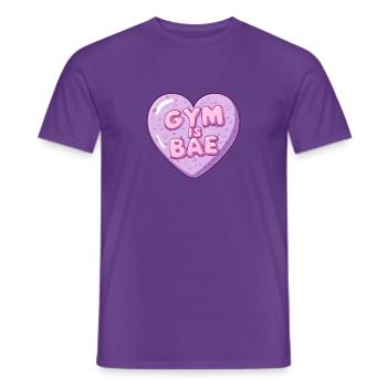 Gym Is Bae Bubble Herz Pastell Cartoon - Männer T-Shirt - Lila - Vorne - AI Model Male 178 light (178cm)
