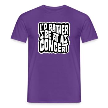 Je préférerais être à un concert Lustig Musik Konzert - T-shirt homme - violet - Devant - AI Model Male 178 light (178cm)