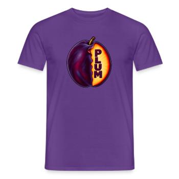 PLUM – Fruchtkunst - Männer T-Shirt - Lila - Vorne - AI Model Male 178 light (178cm)