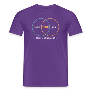 Lehrer-Mutter-Müde-Venn-Diagramm - Männer T-Shirt - Lila - Vorne - AI Model Male 178 light (178cm)