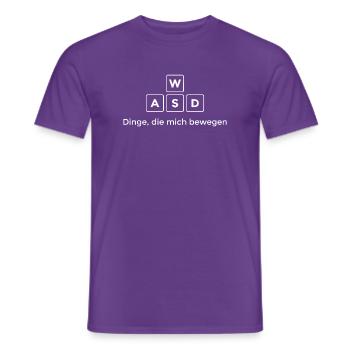 Dinge Die Mich Bewegen Shirt WASD Shirt PC Gamer - Männer T-Shirt - Lila - Vorne - AI Model Male 178 light (178cm)