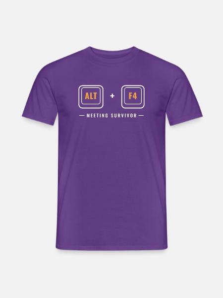 Alt-F4-Treffen Überlebender - Männer T-Shirt - Lila
