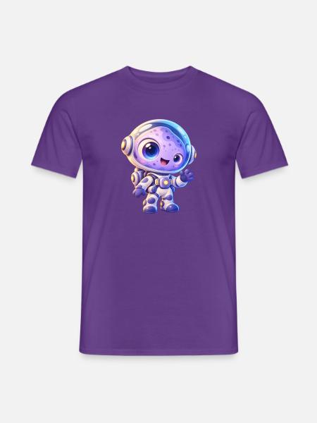 Kuscheliger Astronaut im All - Männer T-Shirt - Lila