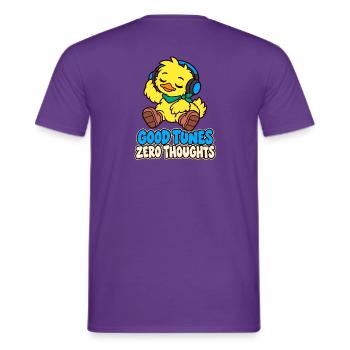 Duck mit Kopfhörern – Good Tunes Zero Thougts - Männer T-Shirt - Lila - Hinten - AI Model Male 178 light (178cm)