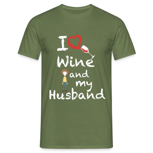 I love Red wine & my Husband Couples Pairs Wedding - Maglietta da uomo