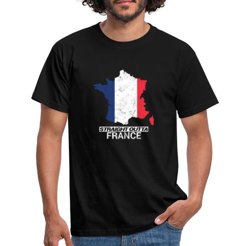 Straight Outta France country map &flag - Men's T-Shirt