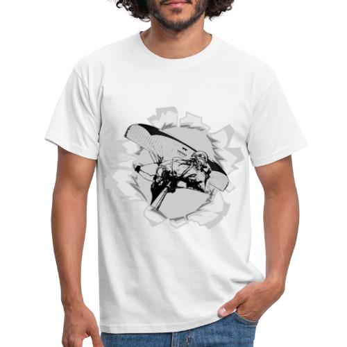 Paragliding wing flying through the opening - Men's T-Shirt