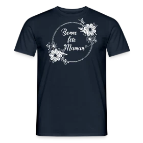 Maquette de T-shirt homme « Bonne Fête Maman - Cadeau Tendresse » à imprimer et personnaliser