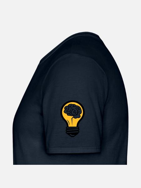 Light bulb with a brain - Men's T-Shirt - navy - Left