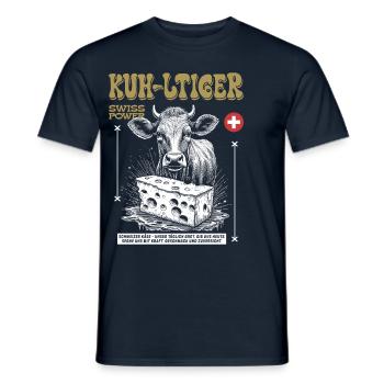 Käse-Vibe: Swiss Power Street Food Shirt - Männer T-Shirt - Navy - Vorne - AI Model Male 178 light (178cm)