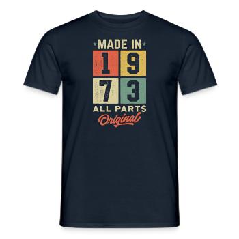 Made In 1973 - All Parts Original - Men's T-Shirt - navy - Front - AI Model Male 178 light (178cm)