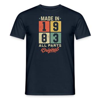 Made In 1983 - All Parts Original - Men's T-Shirt - navy - Front - AI Model Male 178 light (178cm)
