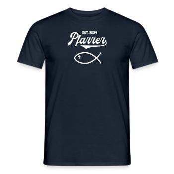 Pfarrer 2024 Fisch Symbol Christentum Kirche - Männer T-Shirt - Navy - Vorne - AI Model Male 178 light (178cm)
