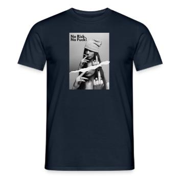 Déclaration du NRNF Middlefinger provocateur - T-shirt homme - marine - Devant - AI Model Male 178 light (178cm)