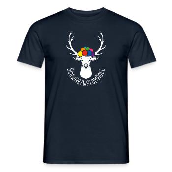 Hirsch Schwarzwaldmädel weiß - Männer T-Shirt - Navy - Vorne - AI Model Male 178 light (178cm)