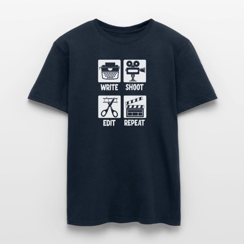 Write Shoot Edit Repeat Filmmaker Männer T-Shirt