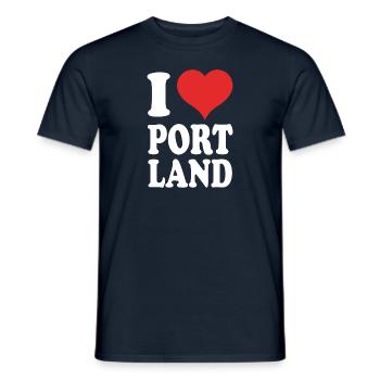 I Love Portland - Männer T-Shirt - Navy - Vorne - AI Model Male 178 light (178cm)