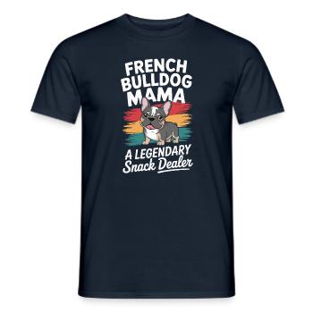 Maman bouledogue français, marchande de snacks légendaire - T-shirt homme - marine - Devant - AI Model Male 178 light (178cm)