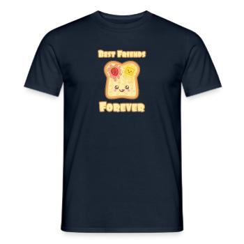 Kawaii Toast mit Spruch: "Best Friends Forever" - Männer T-Shirt - Navy - Vorne - AI Model Male 178 light (178cm)