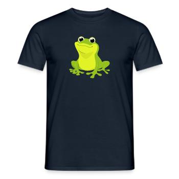 Frog Frog King Toad Frog Green Cartoon Quak - Men's T-Shirt - navy - Front - AI Model Male 178 light (178cm)
