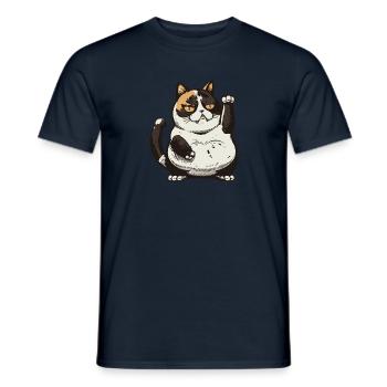 Kater Dicke Katze - Männer T-Shirt - Navy - Vorne - AI Model Male 178 light (178cm)