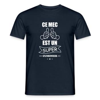Ce mec est un super cuisinier,cadeau cuisine - T-shirt homme - marine - Devant - AI Model Male 178 light (178cm)