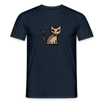 cat halloween pixelart pixel - Men's T-Shirt - navy - Front - AI Model Male 178 light (178cm)