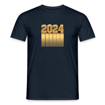 Geburtstag 2024 - Männer T-Shirt - Navy - Vorne - AI Model Male 178 light (178cm)