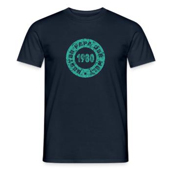 Fête des pères 1980 - T-shirt homme - marine - Devant - AI Model Male 178 light (178cm)
