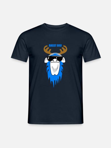 Bavarian Monkey "Basst ois!" - Männer T-Shirt - Navy