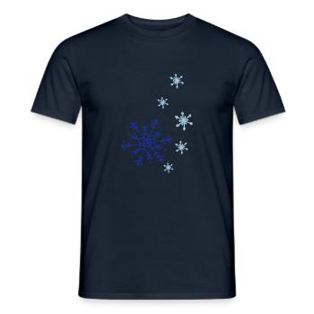 Snowflakes falling - Männer T-Shirt - Navy - Vorne - AI Model Male 178 light (178cm)