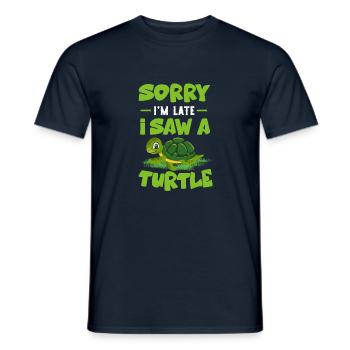 Turtle Sorry in Late Turtle Design - Men's T-Shirt - navy - Front - AI Model Male 178 light (178cm)