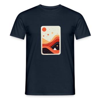 Design abstrait minimaliste - T-shirt homme - marine - Devant - AI Model Male 178 light (178cm)