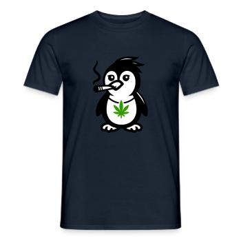 pingouin cannabis - T-shirt homme - marine - Devant - AI Model Male 178 light (178cm)