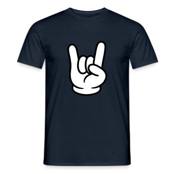 Signe de fête de bande dessinée à la main - T-shirt homme - marine - Devant - AI Model Male 178 light (178cm)