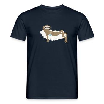 Faultier_auf_Wolke - Männer T-Shirt - Navy - Vorne - AI Model Male 178 light (178cm)