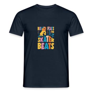 Rollerskater Party Feats To Skater Beats Gift Idea - Männer T-Shirt - Navy - Vorne - AI Model Male 178 light (178cm)