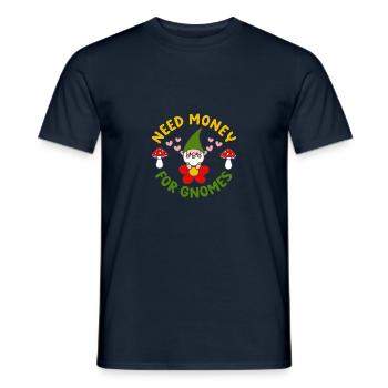 Besoin d’argent pour les gnomes Jardinage amusant - T-shirt homme - marine - Devant - AI Model Male 178 light (178cm)