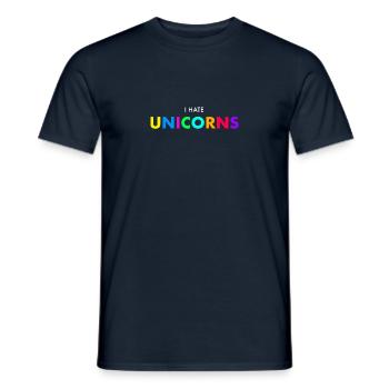 I hate unicorns - Men's T-Shirt - navy - Front - AI Model Male 178 light (178cm)