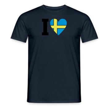 schweden_ilove_50 - Männer T-Shirt - Navy - Vorne - AI Model Male 178 light (178cm)