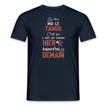 en vrai moi le barbecue hier aujourd'hui demain - T-shirt homme - marine - Devant - AI Model Male 178 light (178cm)