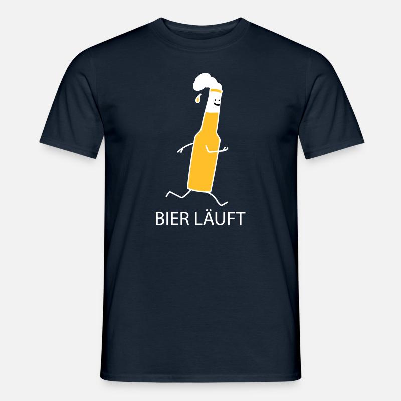 Bier läuft - Männer T-Shirt - Navy