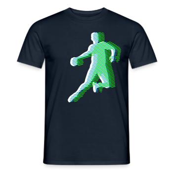 HANDBALL Streifenraster 3C - Männer T-Shirt - Navy - Vorne - AI Model Male 178 light (178cm)